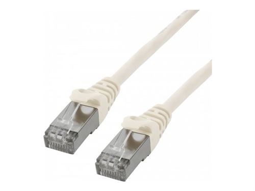 MCL - Cordon de raccordement - RJ-45 (M) pour RJ-45 (M) - 10 m - paire torsadée écrantée (F/UTP) - CAT 6 - sans crochet, bloqué - blanc
