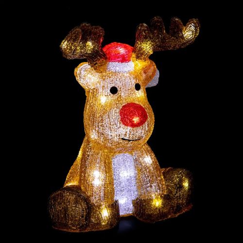 Renne de Noël lumineux H30 cm extérieur - Rouge - Féeric lights and christmas