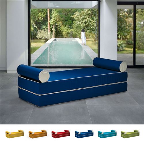 Canapé-lit double modulable de conception modulaire avec coussins Free Bed, Couleur: Bleu