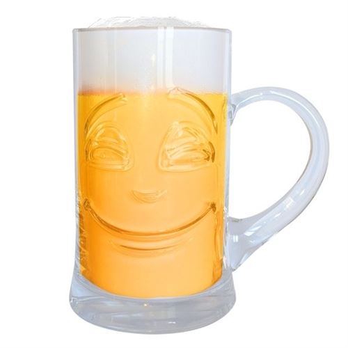 Non Communiqué Multi Chope De Bière Double Expression Visage Avant Et Après Une Bière