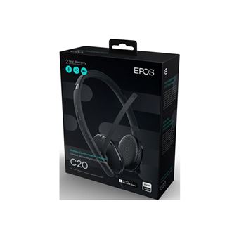 EPOS I SENNHEISER C20 - C-series - micro-casque - sur-oreille - Bluetooth - sans fil - USB-A via adaptateur Bluetooth - noir