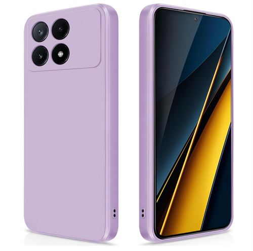 Coque pour Xiaomi Redmi K70E 5G / Poco X6 Pro 5G - housse etui silicone gel fine + verre trempe - MAUVE - htdmobiles