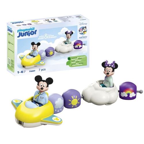 Playmobil 71697 Train Des Nuages De Mickey Et Minnie - Disney - Comprend Minnie, Mickey Et Un Avion-Train-Nuage - Des 1 An