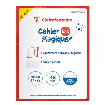 Clairefontaine - Cahier à spirale 17 x22 cm - 180 pages - grands carreaux  (Seyes) - disponible dans différentes couleurs Pas Cher