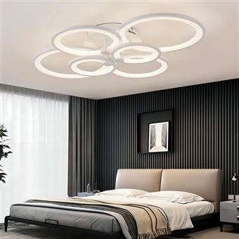 Plafonnier LED Dimmable, Luminaire Plafonnier avec Télécommande, 18W Design  Ondulé Moderne Lampe de Lustre pour Chambre Salon Couloir