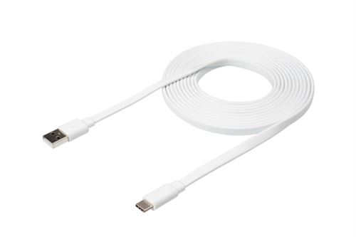 xtorm Flat - Câble USB - USB (M) pour USB-C (M) - 20 V - 3 A - 3 m - plat - blanc