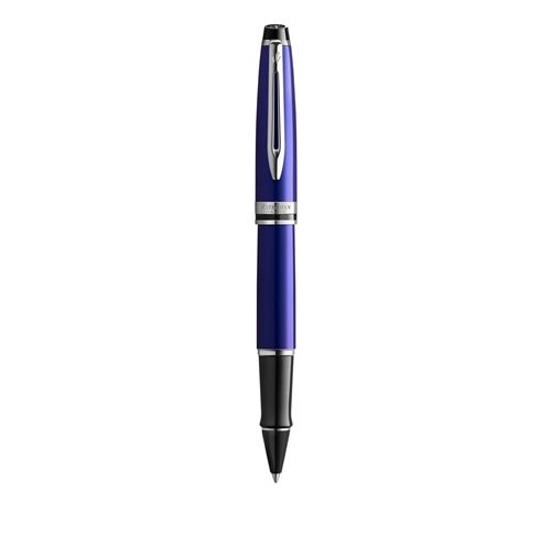 WATERMAN Expert Stylo roller, bleu, recharge noire pointe fine, Coffret cadeau