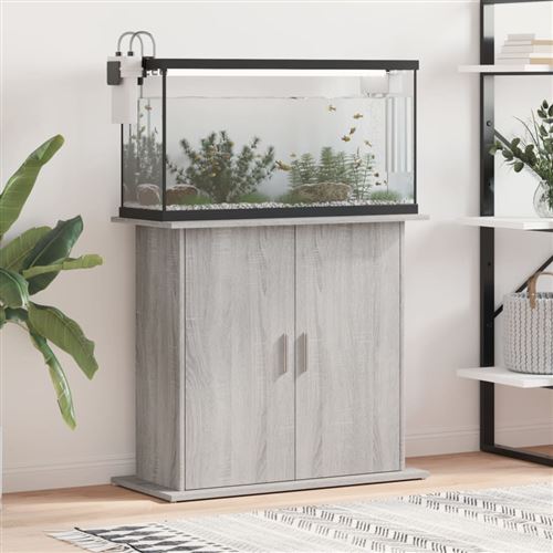 Comparer les prix de vidaXL Support pour aquarium sonoma gris 81x36x73 cm bois d'ingénierie