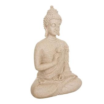 Atmosphera Créateur d'intérieur - Statuette Déco Bouddha Assis "Salma" 27cm Beige - 1