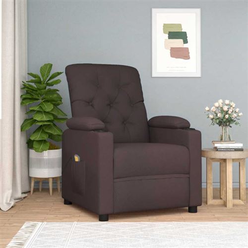 Vidaxl Marron Fauteuil De Massage Foncé Tissu - Image 3