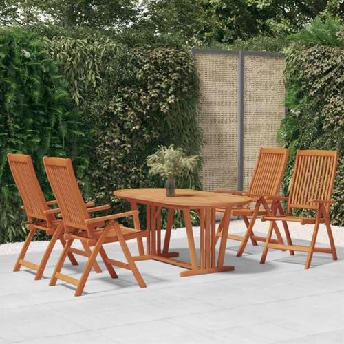 Vidaxl Ensemble À Manger De Jardin En Bois D'eucalyptus - Image 3