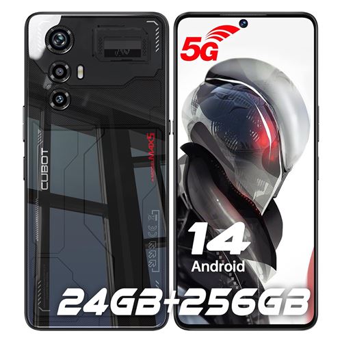 CUBOT Max 5 Téléphone Portable Débloqué 5G 24GO 256GO Smartphone Android 14 144Hz 6.95 FHD+ 100MP Smartphone Débloqué, 5100mAh 33W Dual SIM 5G Face ID NFC-noir