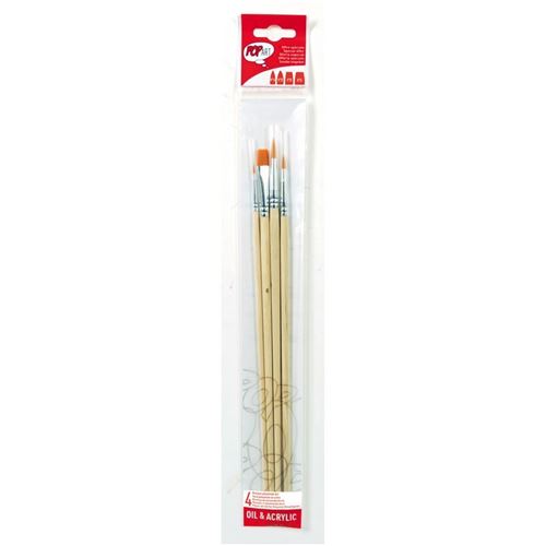 Pinceaux polyamide doré - 4 pcs