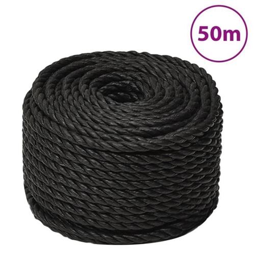 VIDAXL - Corde de travail - 10 mm - 50 m - Noir - Image 3