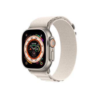 Apple Watch Ultra - 49 mm - titane - montre intelligente avec Boucle Alpine - textile - droit - taille du bracelet : S - 32 Go - Wi-Fi, LTE, UWB, Bluetooth - 4G - 61.3 g