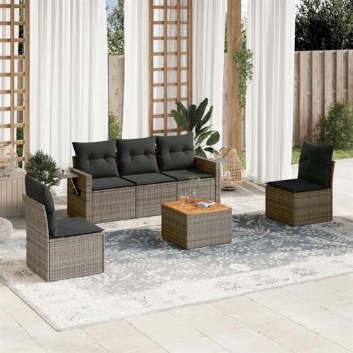 Non Communiqué Gris 5 Personnes Vidaxl Resine Tressee Salon De Jardin Modulable 62 X 55 X 69 6 Pieces