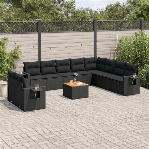 Vidaxl Beige Salon De Jardin Avec Coussins 10 Pcs, Canapés De Terrasse, Ensemble De Meubles De Patio, Mobilier D'extérieur, 3254185 - Image 2