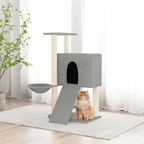 Vidaxl Arbre &Agrave; Chat Avec Griffoirs En Sisal Gris Clair 96 Cm