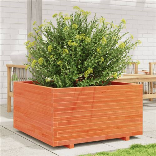 vidaXL - Jardinière - Bois de Pin Massif - Marron - 90x90x49,5 cm - Image 2