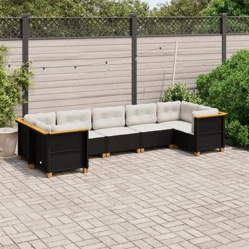 Non Communiqué Noir Salon De Jardin Modulable Vidaxl 7 Pieces Resine Tressee X 56.5 Cm