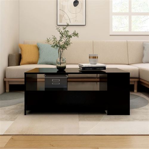 VIDAXL - Table basse - 102x55x42 cm - Noir - Image 2