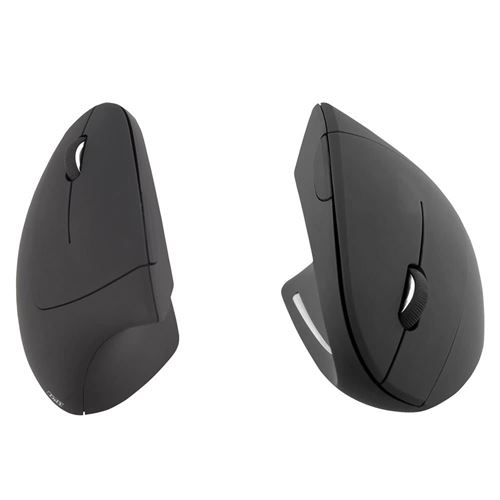 T'nB Ergo WIRELESS ERGONOMIC MOUSE - Souris - pour gauchers - optique - 5 boutons - sans fil - 2.4 GHz - récepteur sans fil USB - noir, argent