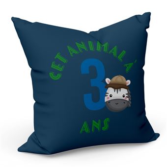 Fabulous Coussin Bleu Cet Animal À 3 Ans [40x40 cm] - 1