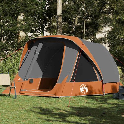 vidaXL Tente de cabine familiale 6 personnes gris orange imperméable4100669