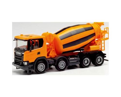 Scania CG 17 camion à béton 4 axes, orange local >> H0 Herpa 312424