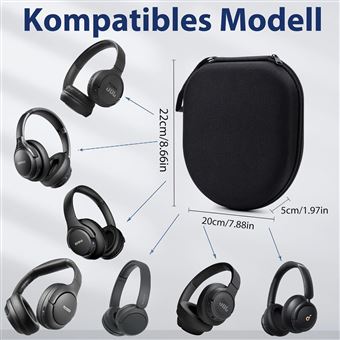 Étui De Transport Pour Casque JBL Tune/Sony WH-CH - Compatible 510BT, 520BT, 720N, Etc. (noir) - 10
