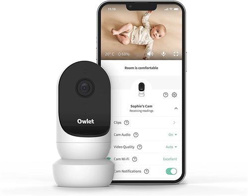 Babyphone Owlet Cam 2 Vidéo HD Blanc