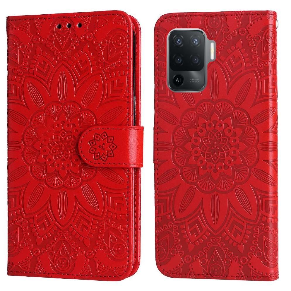 Housse Portefeuille 360° Pour Oppo Reno5 F - Motif Smile Rouge - Protection Cuirette Noire