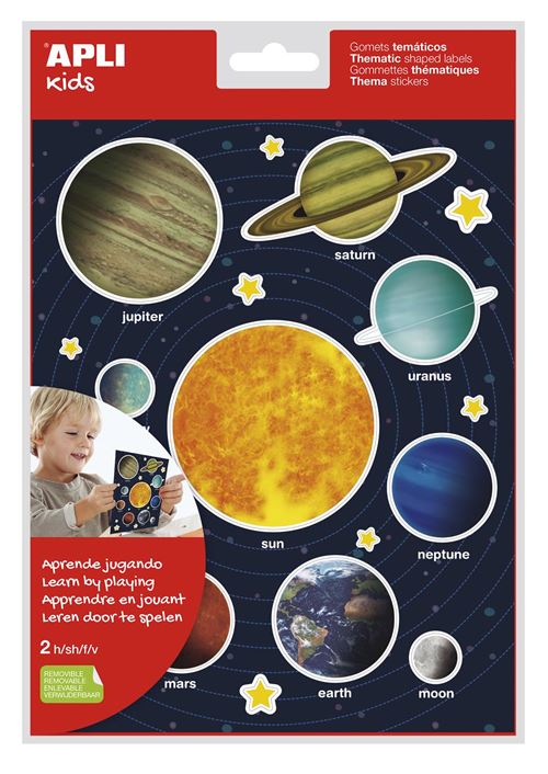 Non Communiqué Apli Pochette De Gommettes Thématiques Système Solaire