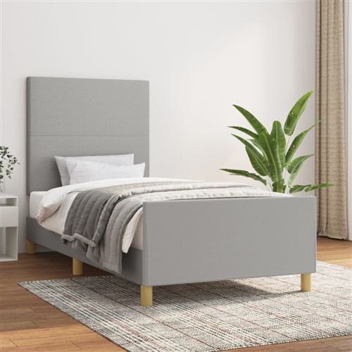 VIDAXL - Cadre de lit - 80x200 cm - Gris clair - Image 2