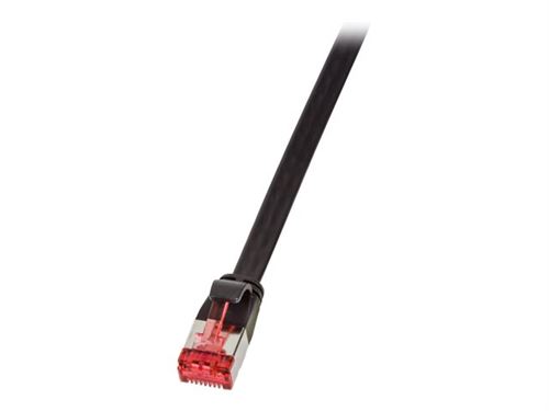 LogiLink SlimLine - Cordon de raccordement - RJ-45 (M) pour RJ-45 (M) - 3 m - U/FTP PiMF - CAT 6 - moulé sans crochet plat - noir