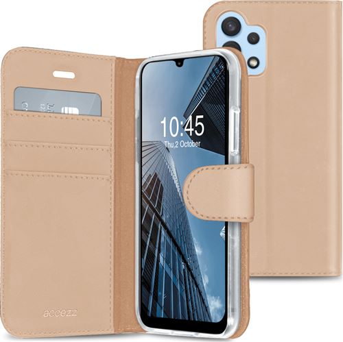 Étui de téléphone portefeuilWallet Samsung Galaxy A32 (4G) - Dorée Accezz