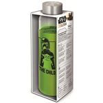 STOR - Star Wars : The Mandalorian - Bouteille en verre avec manchon Silicone - Réutilisable - 585 ml