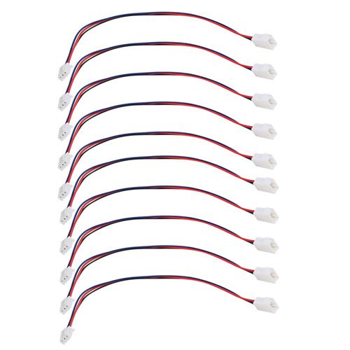 Ensemble de 10 Câbles d'Extension JST-XH 2S 22cm Adaptés pour Voitures RC, Bateaux, Avions Connexion Batterie LiPo, Rouge, Plastique