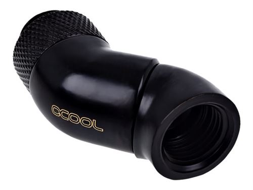 Alphacool Eiszapfen Connector Series Double 45° Angle Adapter - Adaptateur de montage en angle de système de refroidissement liquide - noir profond