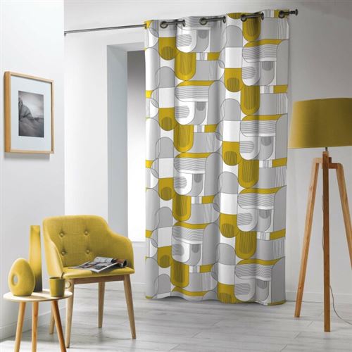 Rideau a oeillets 140 x 240 cm microfibre imprimé Sotchi Douceur d'Intérieur