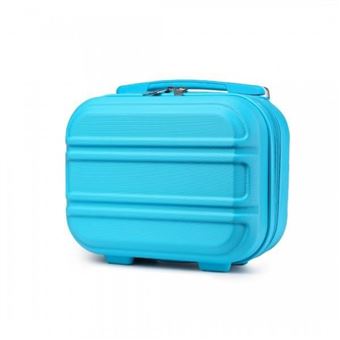 Vanity Case Rigide ABS Léger Portable 28x15x21cm pour Voyage, Bleu