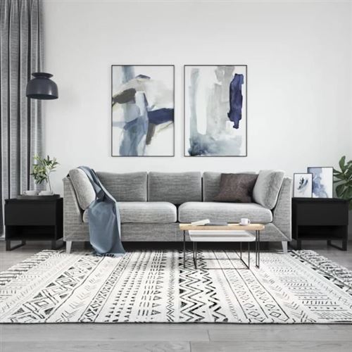 Non Communiqué Noir Vidaxl Tables Basses 2 Pcs 50X46x50 Cm Bois D'ingénierie 830927