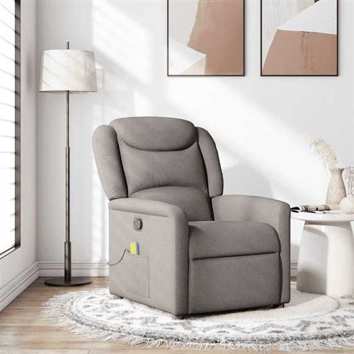 Non Communiqué Gris Vidaxl Fauteuil De Massage, Relaxation Tissu Taupe