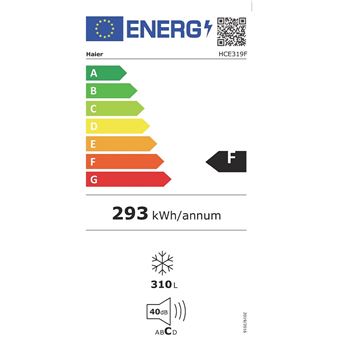 Haier HCE319F - Coffre - pose libre - largeur : 110 cm - profondeur : 74.5 cm - hauteur : 84.5 cm - 310 litres - classe F - blanc