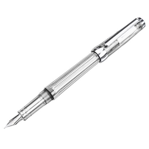 Stylo Plume Transparent Wingsung Vaccum Fib Nib Blanc transparent F 0,5 mm