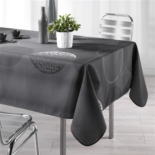 Nappe en polyester Kosmo anthracite 150 x 240 cm
