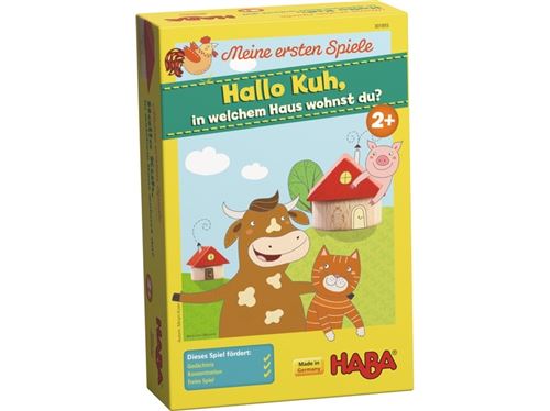 Haba Jeu de mémoire Bonjour, Kuh, à welchem Haus wohnst du? (DU)