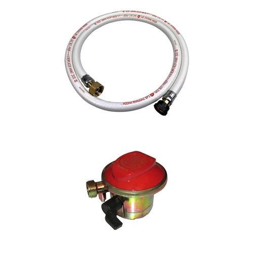 Kit Tuyau flexible de gaz 1.5 m à embouts mécaniques + Détendeur Quick-on Ø20mm Propane 37mbar 1.5kg/h. raccord rapide – Normes NF