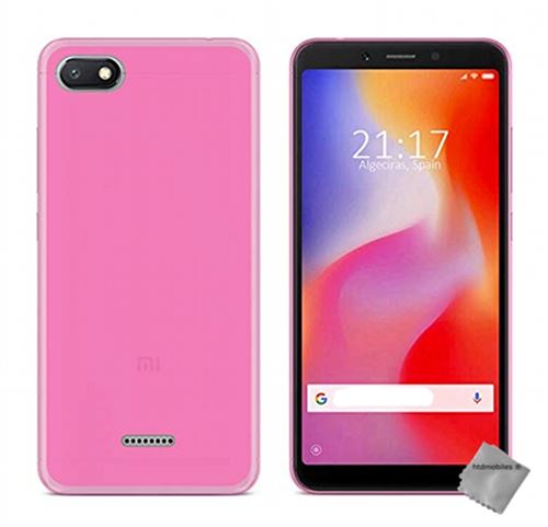 Housse etui coque pochette silicone gel fine pour Xiaomi Redmi 6A avec film ecran - ROSE