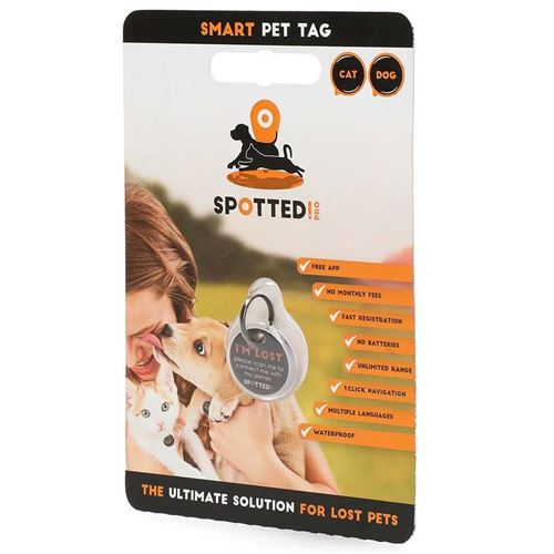 SPOTTED! PRO Plaque d'identification pour chiens avec code QR M